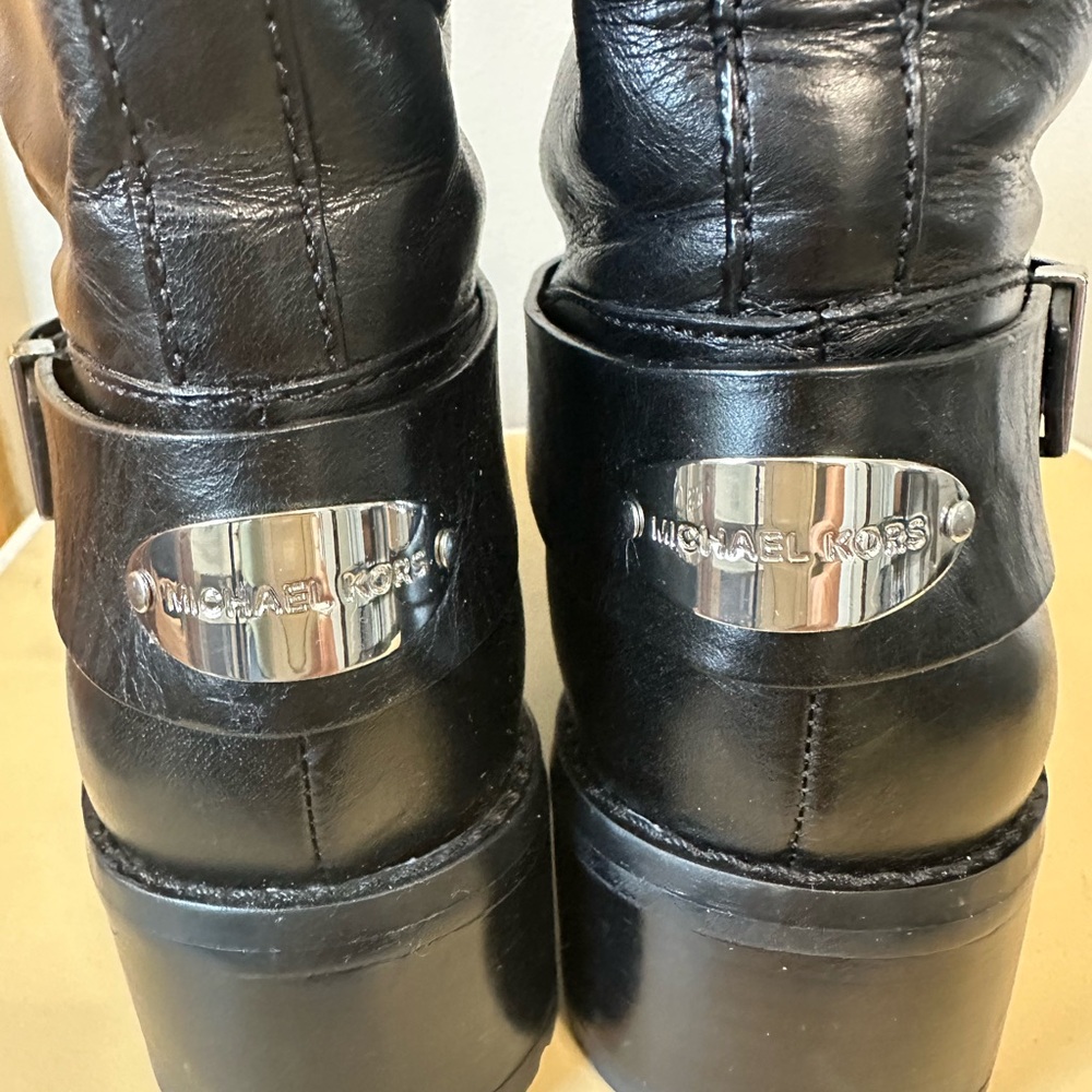 Michael Kors Black Leather Ankle Boots - Picture 7 of 10